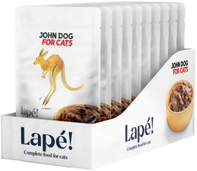 John Dog for Cats Lapé Kangaroo in Broth Mokra Karma z kangurem  dla kota 10x100g PAKIET
