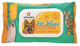 Opharm Dogs&Cats Pet Wipes Chusteczki nawilżane do oczu i uszu  48szt.
