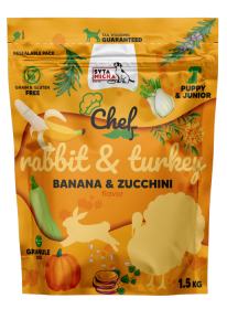 Syta Micha CHEF Junior Rabbit&Turkey Karma Sucha z królikiem i indykiem dla psa 1,5kg