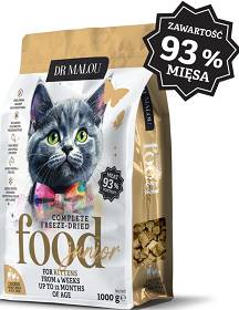 Dr Malou Junior Freeze Dried Liofilizowana Karma z mlekiem kozim i żółtkiem dla kociąt 1kg