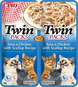 Inaba Ciao Twin Packs Tuna&Chicken&Scallop Recipe Mokra Karma dla kota op. 2x40g