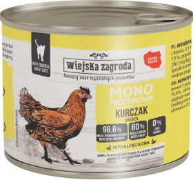 Wiejska Zagroda Kot Monoproteinowa Mokra karma z kurczakiem 200g