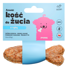 Azan Puppy Kość do żucia Azanki z rybą dla psa 12cm