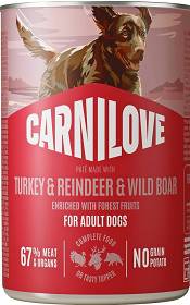 Carnilove Pies Adult Turkey&Reindeer&Wild Boar Mokra Karma z indykiem, reniferem i dzikiem 400g