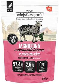 Wiejska Zagroda Mokra Karma Monoproteinowa z jagnięciną dla psa 500g SASZETKA