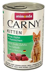 Animonda Carny Kot Kitten Mokra Karma z wołowiną, kurczakiem i królikiem 400g