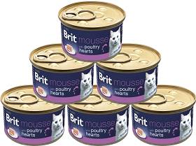 Brit Premium Kot Mousse Poultry Heart Mokra Karma z sercami drobiowymi 12x85g PAKIET