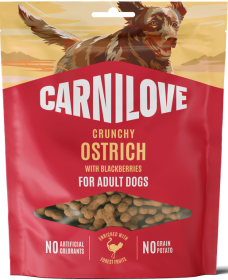 Carnilove Pies Adult Snack Crunchy Ostrich Przysmak ze strusiem i jeżynami 200g