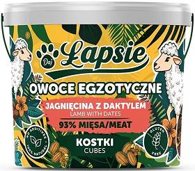 Łapsie Owoce Egzotyczne Mięsne Przysmaki z jagnięciną i daktylem dla psa 160g