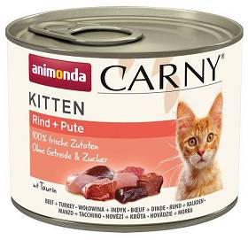 Animonda Carny Kot Kitten Mokra Karma z wołowiną i indykiem 200g