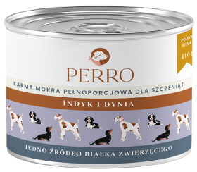 Perro Junior Mokra Karma z indykiem i dynią dla szczeniaka 410g