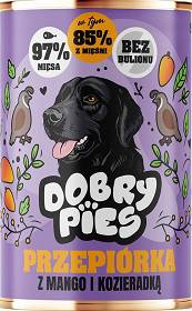 Dobry Pies Adult Mokra Karma z przepiórką i mango dla psa 400g