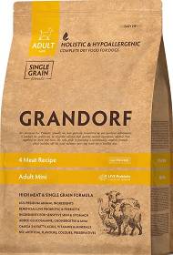 Grandorf Adult Mini Mini 4 Meat Recipe Sucha Karma z jagnięciną, indykiem, kaczką i dzikiem dla psa 3kg