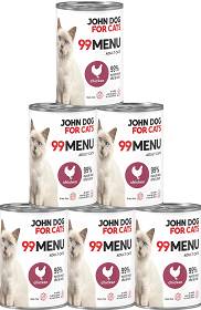 John Dog for Cats 99 MENU Adult Chicken Mokra Karma z kurczakiem dla kota 6x400g PAKIET