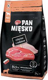 Pan Mięsko Pies Extra Large Adult Sucha Karma z cielęcina i indykiem 3kg WYPRZEDAŻ