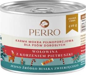 Perro Adult Mokra Karma z wołowiną i korzeniem pietruszki dla psa 410g EDYCJA ŚWIĄTECZNA