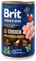 Brit Premium by Nature Pies Chicken with Chicken Hearts Mokra karma z kurczakiem i kurzymi sercami 400g 