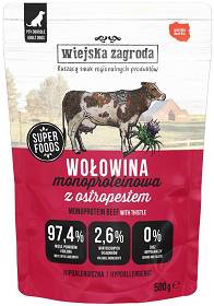 Wiejska Zagroda Mokra Karma Monoproteinowa z wołowiną dla psa 500g SASZETKA