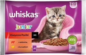 Whiskas Kot Junior Klasyczne Posiłki Mokra Karma (sos) 4x85g