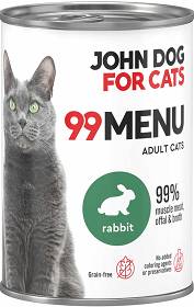 John Dog for Cats 99 MENU Adult Rabbit Mokra Karma z królikiem dla kota 400g