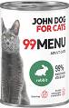 John Dog for Cats 99 MENU Adult Rabbit Mokra Karma z królikiem dla kota 400g
