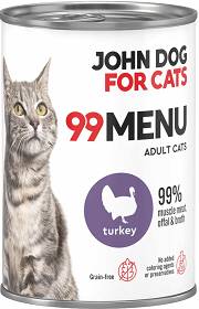 John Dog for Cats 99 MENU Adult Turkey Mokra Karma z indykiem dla kota 400g