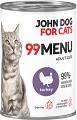John Dog for Cats 99 MENU Adult Turkey Mokra Karma z indykiem dla kota 400g