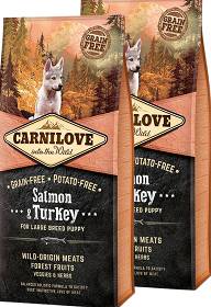 Carnilove Pies Salmon & Turkey Large Puppy Sucha Karma z łososiem i indykiem 2x12kg DWU-PAK