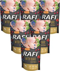 Rafi Pies with Quail Mokra Karma z przepiórką , borówką i żurawiną 10x500g (saszetka)