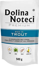 Dolina Noteci Pies Premium Adult Trout Mokra Karma z pstrągiem 500g SASZETKA