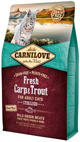 Carnilove Kot Grain Free Fresh Carp & Trout Sterilised Sucha Karma z karpiem i pstrągiem 6kg [Data ważności: 28.07.2024]