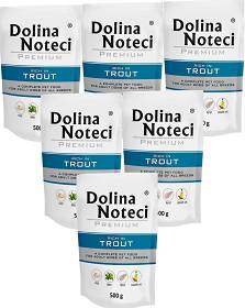 Dolina Noteci Pies Premium Adult Trout Mokra Karma z pstrągiem 10x500g SASZETKA