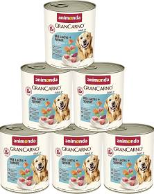 Animonda Pies GranCarno Adult Mokra Karma z łososiem i szpinakiem 12x800g PAKIET