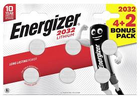 Energizer Baterie litowe CR2032 6szt (4+2 GRATIS)