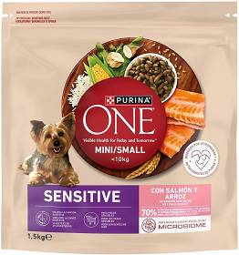 Purina One Sensitive Pies Adult Mini/Small Sucha Karma z łososiem 1.5kg