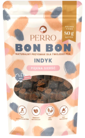 Perro BON BON Piękna Sierść Przysmaki z indykiem dla psa 80g