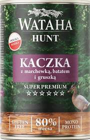 Wataha Hunt Adult Mokra Karma z kaczką z marchewką i batatami dla psa 400g