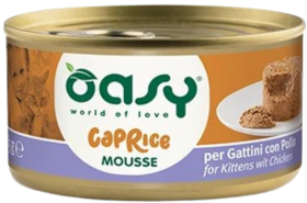 Oasy Caprice Mousse with Chicken Kitten Mokra Karma z kurczakiem dla kociąt 85g