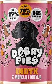 Dobry Pies Adult Mokra Karma z indykiem i morelą dla psa 400g