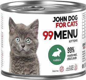 John Dog for Cats 99 MENU Adult Rabbit Mokra Karma z królikiem dla kociąt 200g
