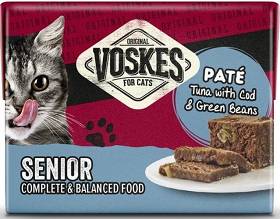Voskes Original Senior Pate Tuna with Cod&Green Beans Mokra Karma z tuńczykiem i dorszem dla kota 85g