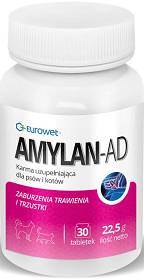 Eurowet Amylan AD Suplemety diety dla psa i kota 30 tab.