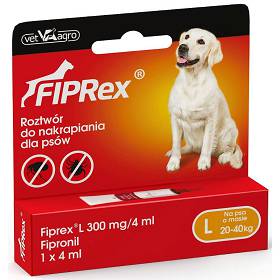 Fiprex Spot On na kleszcze i pchły krople dla psa od 20kg do 40kg rozm. L (1 pipeta) 