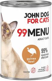 John Dog for Cats 99 MENU Adult Guinea Fowl Mokra Karma z perliczką dla kota 400g