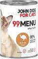 John Dog for Cats 99 MENU Adult Guinea Fowl Mokra Karma z perliczką dla kota 400g