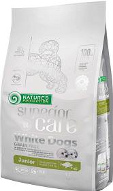 Nature's Protection Junior Small Superior Care White Dogs Fish Sucha Karma z rybą dla szczeniaka z białą sierścią 1.5kg