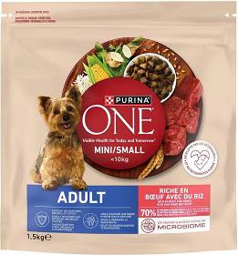 Purina One Pies Adult Mini/Small Sucha Karma z wołowiną 1.5kg