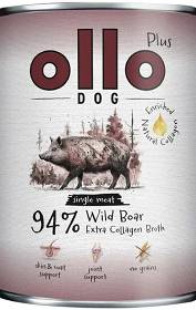 Ollo Plus Wild Boar with Collagen Dog Adult Mokra Karma z dziczyzną i kolagenem dla psa 400g