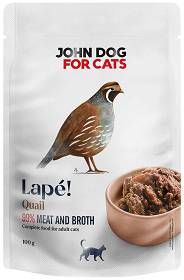 John Dog for Cats Lapé Quail in Broth Mokra Karma z przepiórką dla kota 100g