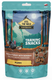 Pokusa Feel the Wild Training Snacks Puppy z kaczką, indykiem i bananami przysmak 200g